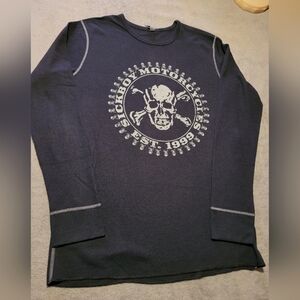 Sick Boy Motorcycles Long Sleeve Shirt Mens Large Waffle Knit Black Est. 1999